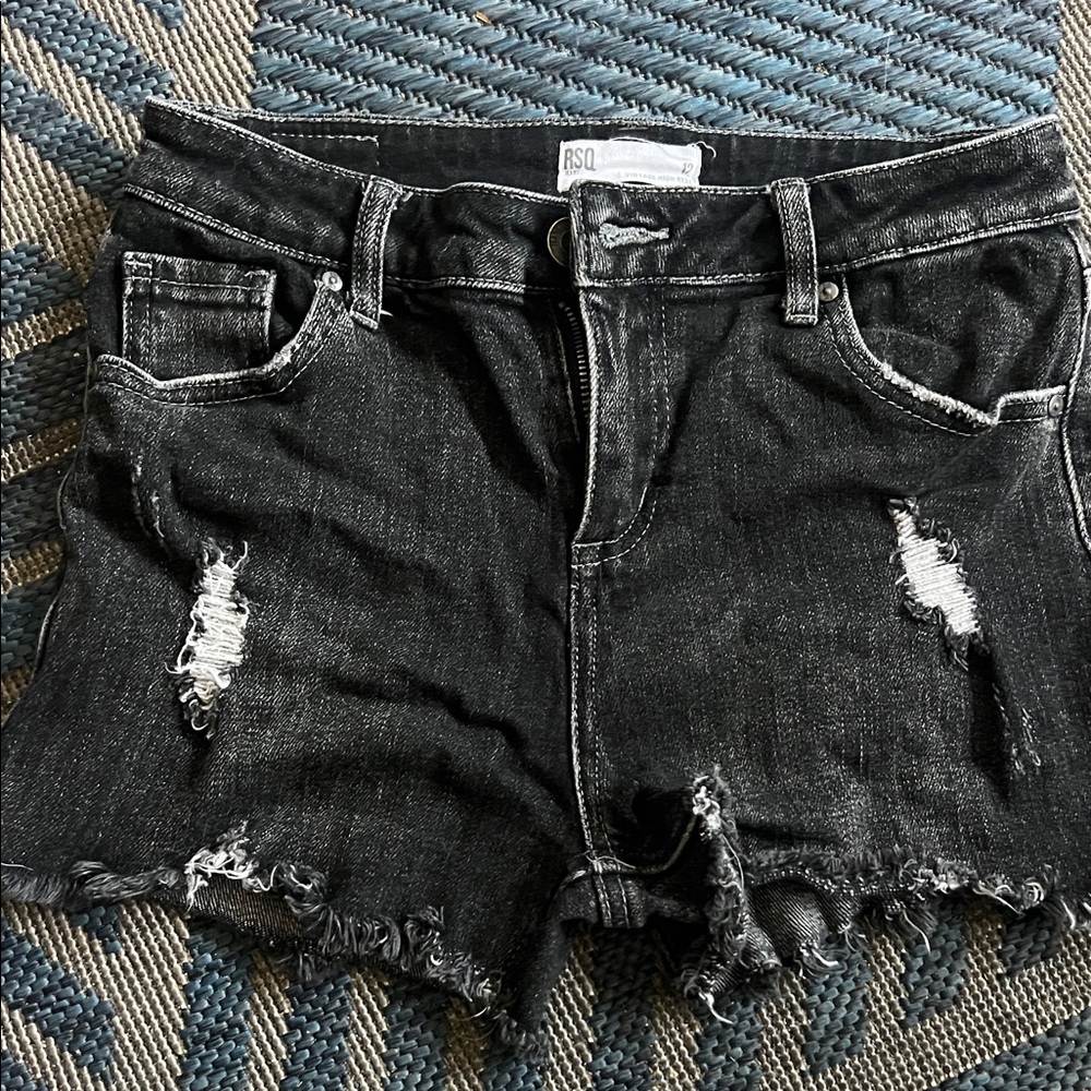 RSQ Black kids Distressed Jean Shorts